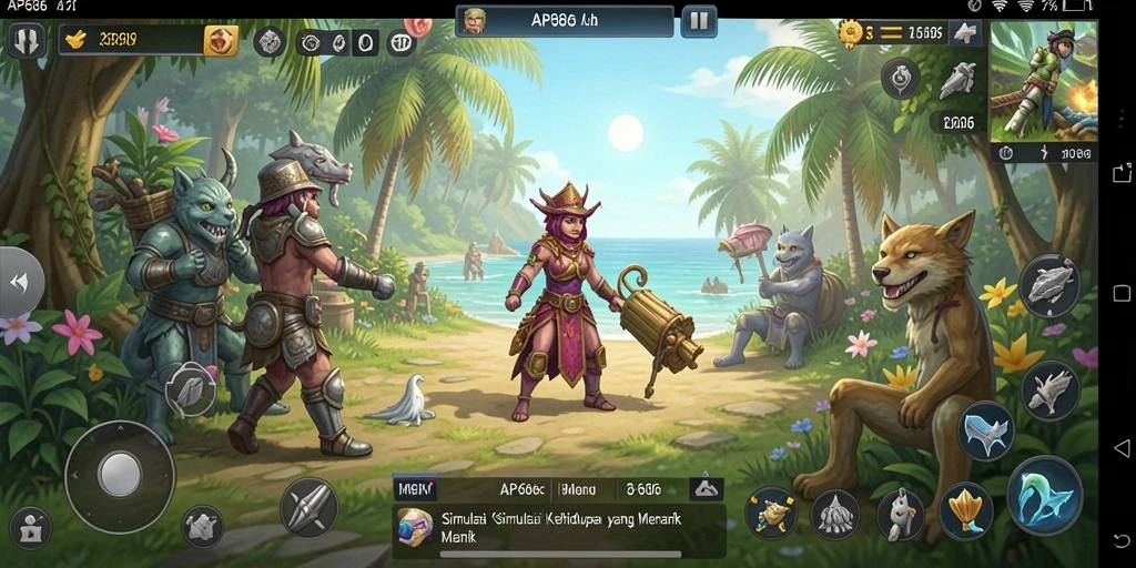Screenshot utama AP686 menunjukkan momen seru gameplay Simulation.