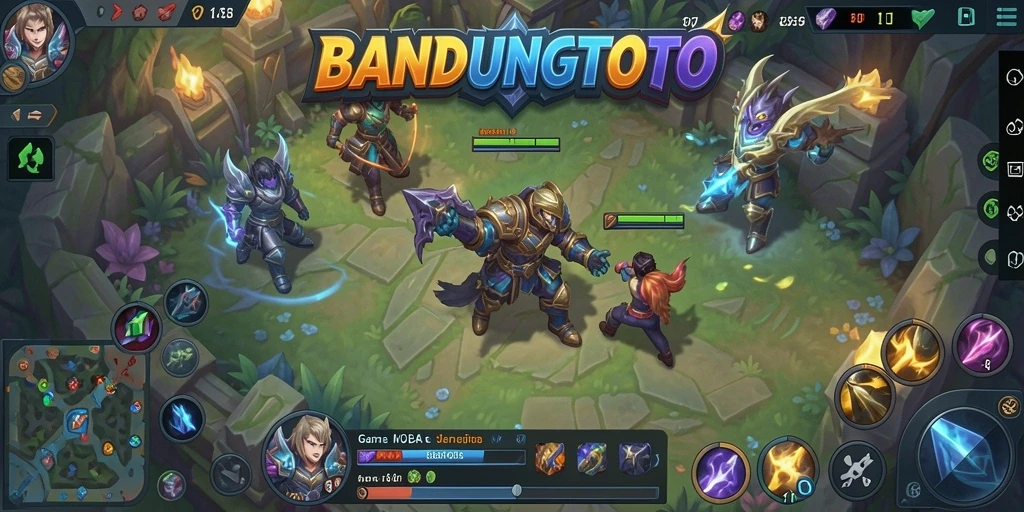 Tampilan intens gameplay MOBA di BANDUNGTOTO.