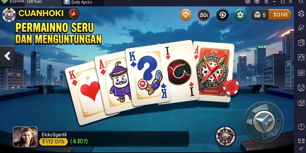 Screenshot gameplay Domino CUANHOKI yang seru dan menegangkan.