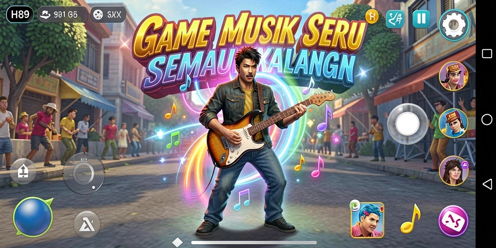 Tampilan gameplay H89 yang menampilkan momen bermain musik dengan seru.