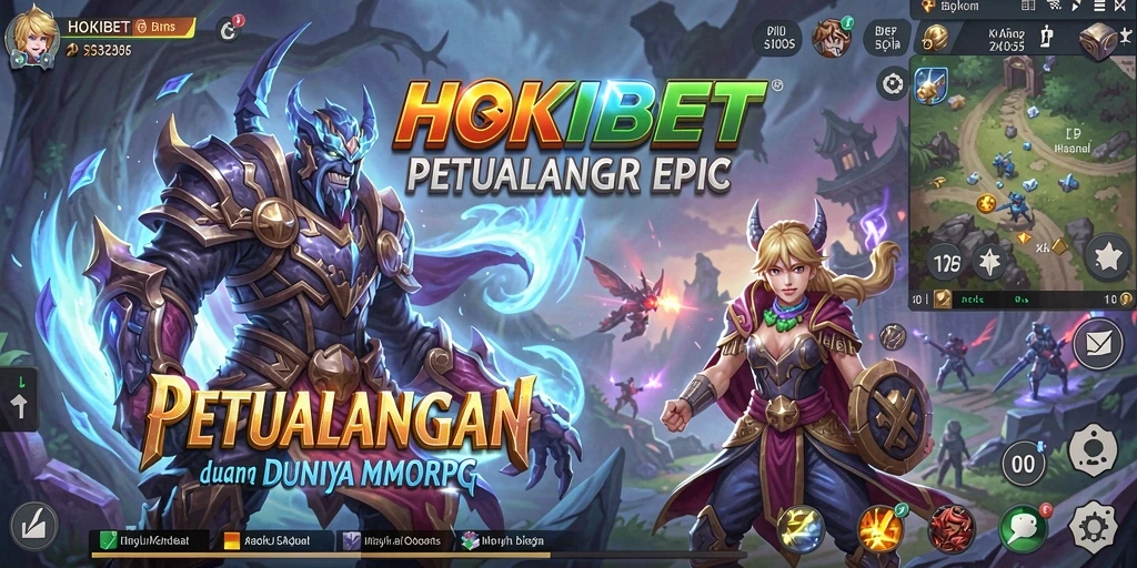 Gameplay HOKIBET menampilkan pertempuran epik di dunia MMORPG.