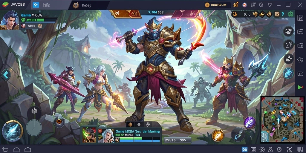Screenshot tampilan seru gameplay MOBA JAVO88.