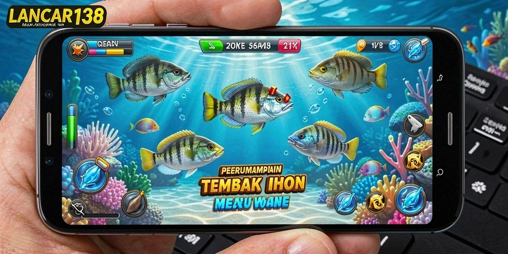 Gameplay LANCAR138 yang seru dan penuh warna dalam menangkap ikan.