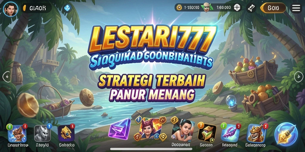 Tangkapan layar menunjukkan aksi pertempuran strategis dalam LESTARI777.