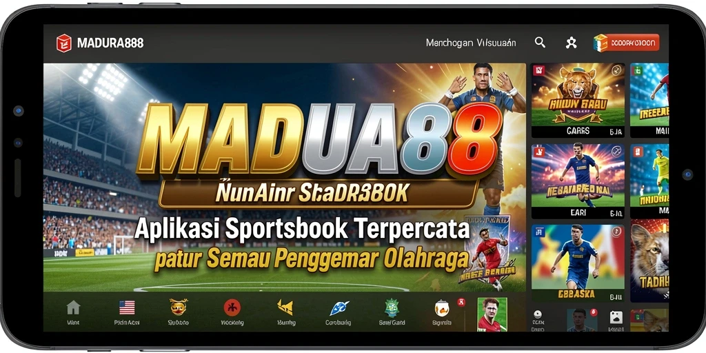 Screenshot utama MADURA88 menampilkan fitur taruhan olahraga.