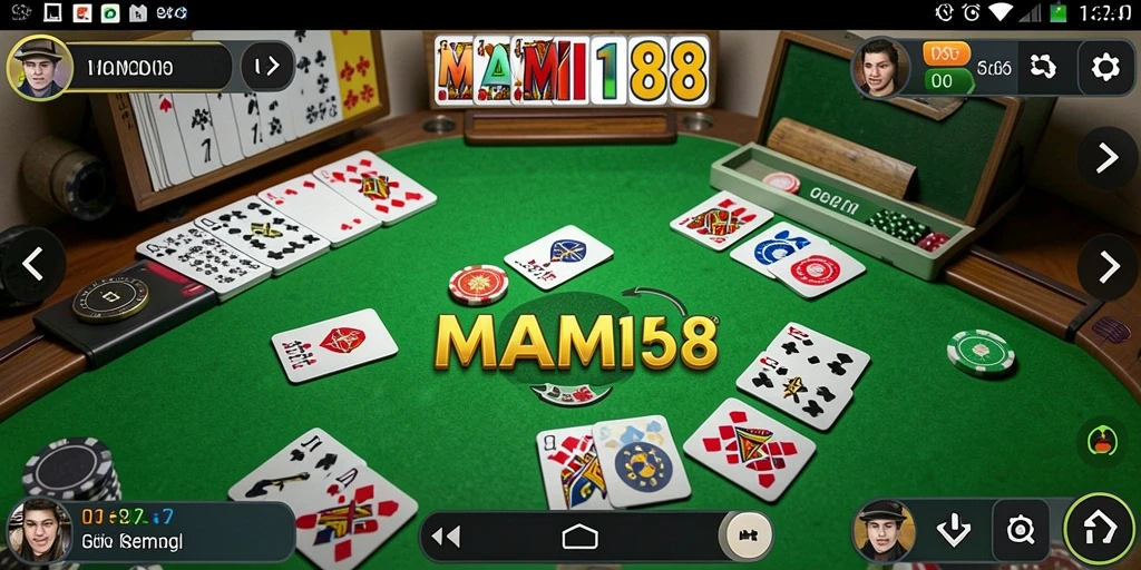 Screenshot MAMI188 yang menampilkan serunya gameplay Gaple.