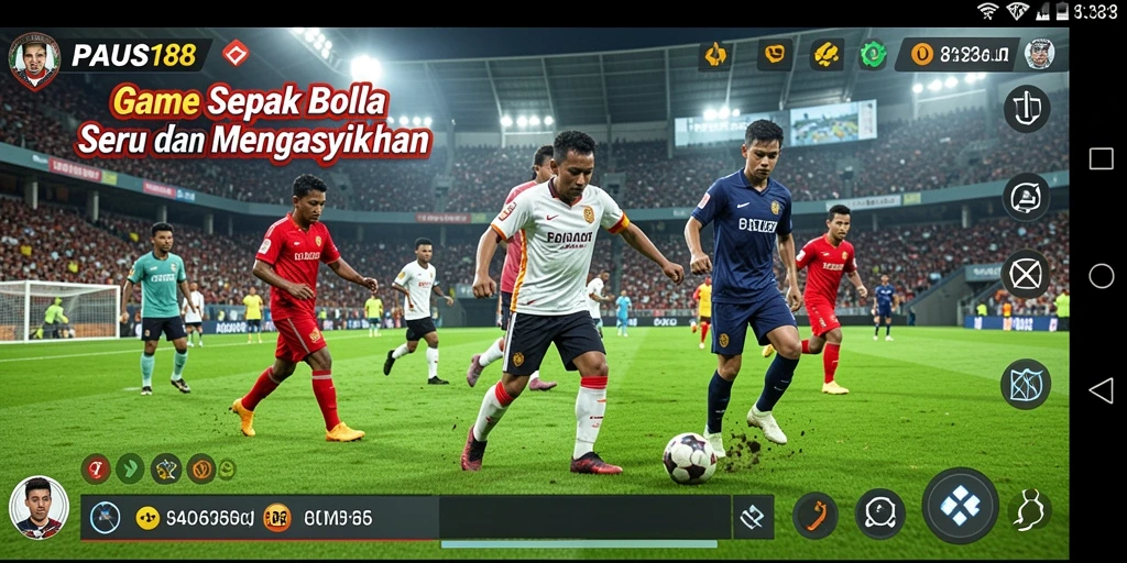 Screenshot utama PAUS188 menampilkan pertandingan sepak bola yang mendebarkan.