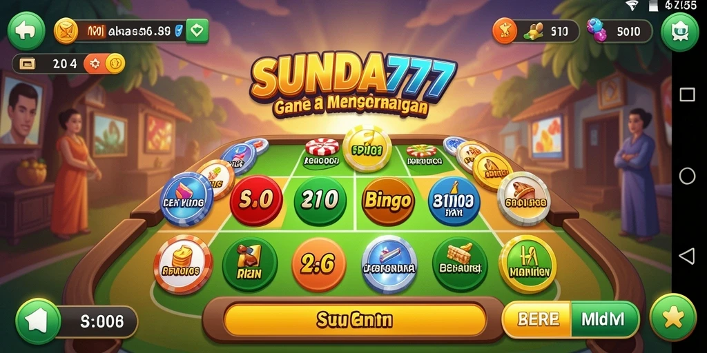 Tampilan menyenangkan dari gameplay Bingo SUNDA777.