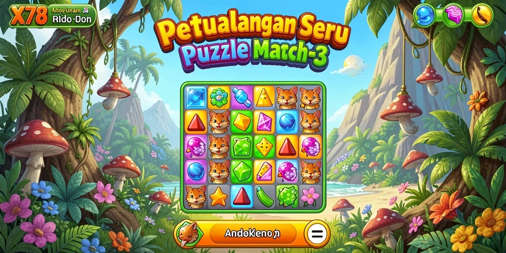 Tampilan gameplay seru dari X78 dalam mode Match-3.