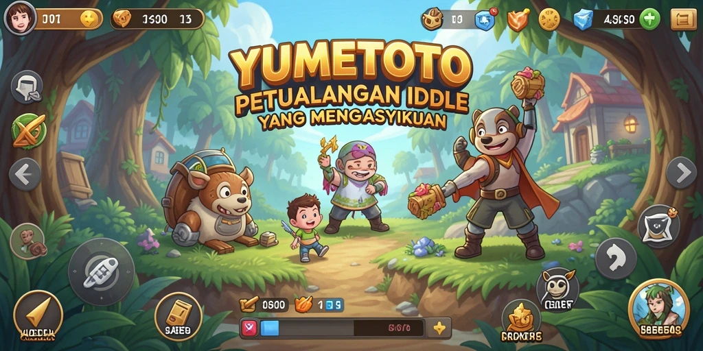 Tampilan gameplay seru dari YUMETOTO dalam suasana Idle yang menenangkan.