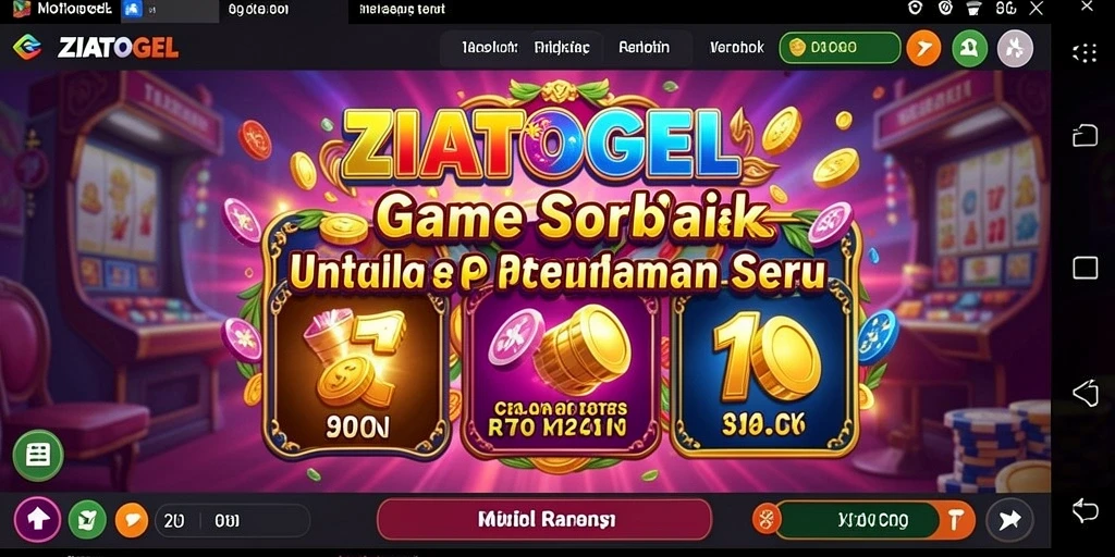 Tampilan permainan ZIATOGEL yang penuh warna dan interaktif.